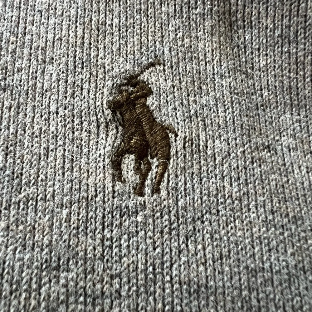VTG‎ Ralph Lauren polo hooded jacket XL full zip brown 100% cotton knit sweater